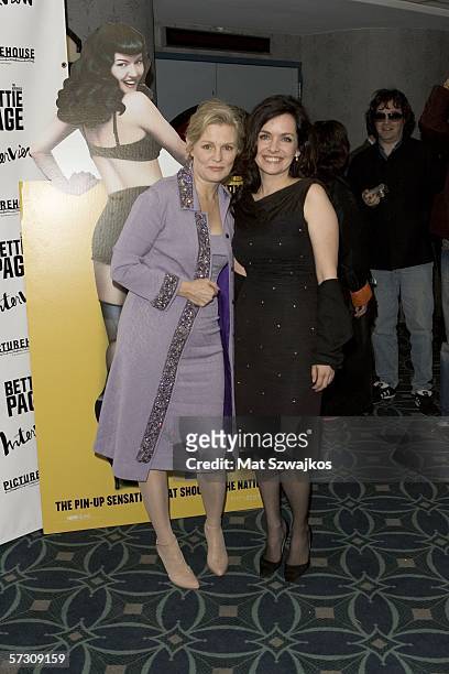 Director Mary Harron and actress Guinevere Turner arrive at the premiere of "The Notorious Bettie Page" hosted by Picturehouse and Interview Magazine...