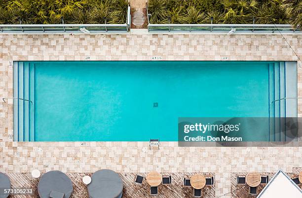 Aerial view of empty swimming pool