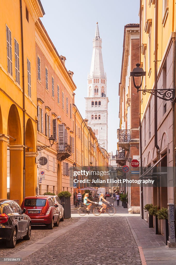 Via Cesare Battisti in Modena, Italy.