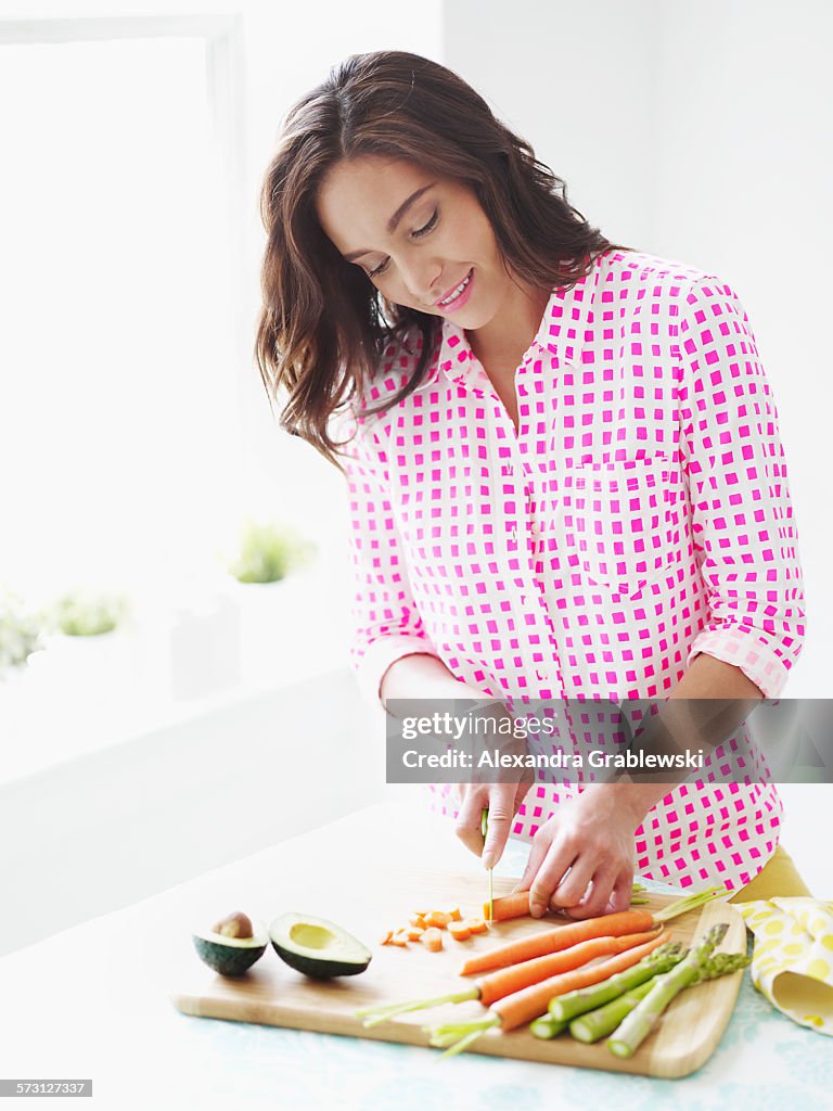 Woman Chopping Vegetables