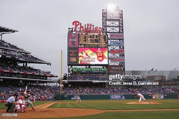 Citizens Bank Park is shown during the Opening Day game between the Philadelphia Phillies and the St. Louis Cardinals on April 3, 2006 in...
