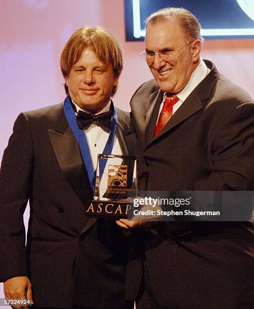 Composer Jack Allocco, recipient of the Most Performed Underscore Award accepts his award from CEO of ASCAP John LoFrumento on stage during the 21st...