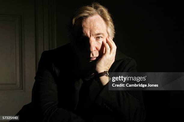 Alan Rickman poses during a photo call held on March 9, 2004 at his home in London, England.