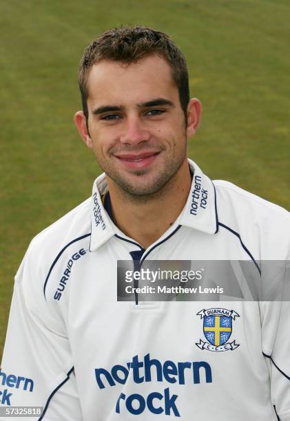 Portrait of Kyle Coetzer of Durham taken during the Durham County Cricket Club photocall at the County Ground on April 6, 2006 in Durham, England.