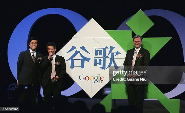 Google chief executive Eric Schmidt , Vice President, Engineering and President of Google China Kai-Fu Lee and Google's president of sales and...