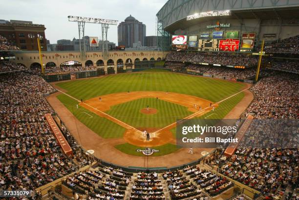 Minute Maid Park is shown during the Opening Day game between the Houston Astros and the Florida Marlins at Minute Maid Park on April 3, 2006 in...