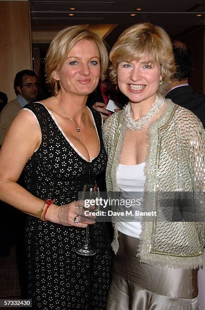 Alice Beer and Izzy Van Randwyck attend the Champagne Ruinart UK Sommelier Of The Year Competition 2006 at the Carlton Tower Hotel on April 12, 2006...