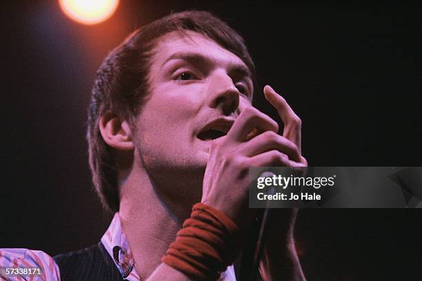 Dan Gillespie of The Feeling supports We Are Scientists performs on stage at the XFM hosted concert at Carling Academy Brixton on April 13, 2006 in...