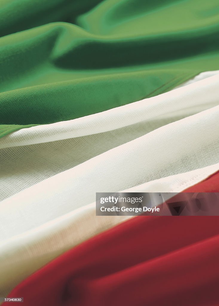 Close-up of the flag of Italy