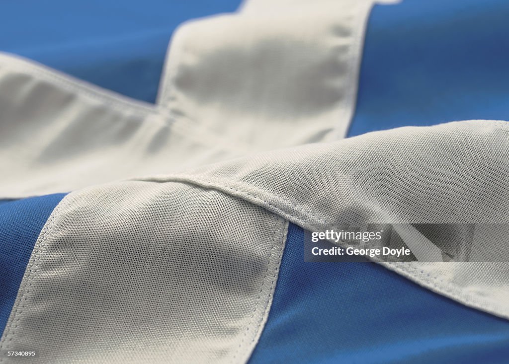 Close-up of the flag of Scotland