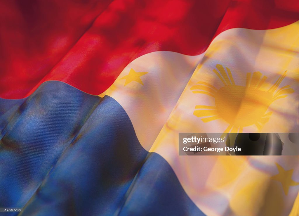 Close-up of the flag of Philippines