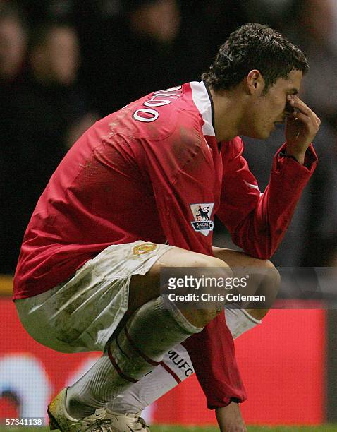 Cristiano Ronaldo of Manchester United shows his disappointment at the end of the Barclays Premiership match between Manchester United and Sunderland...
