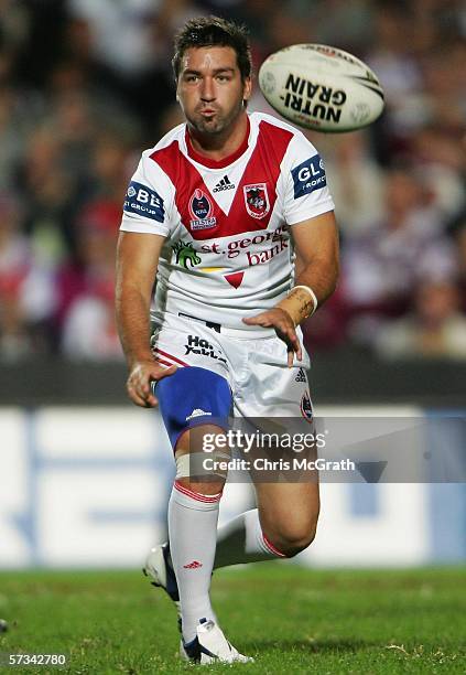 Mathew Head of the Dragons looks to pass during the round six NRL match between the Manly Warringah Sea Eagles and the St George Illawarra Dragons...