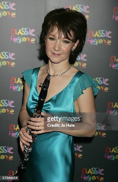 Emma Johnson poses backstage at the Classic Response For SOS Children Gala Concert at The Royal Albert Hall on April 15, 2006 in London, England. The...