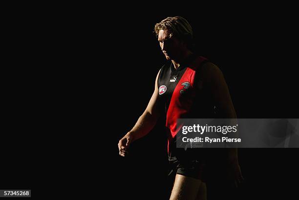 James Hird of the Bombers looks dejected during the round three AFL match between the Essendon Bombers and the Western Bulldogs at the Telstra Dome...