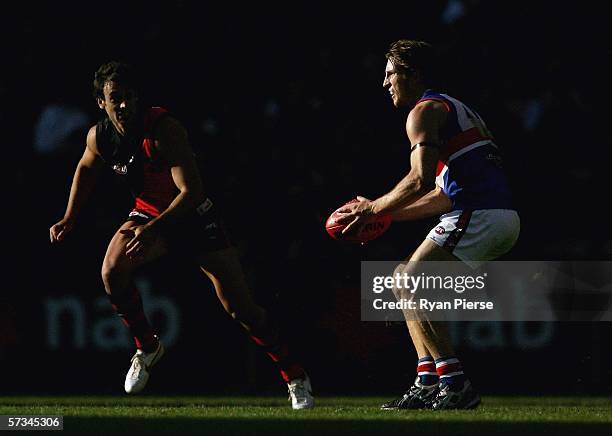 Matthew Boyd of the Bulldogs in action during the round three AFL match between the Essendon Bombers and the Western Bulldogs at the Telstra Dome...