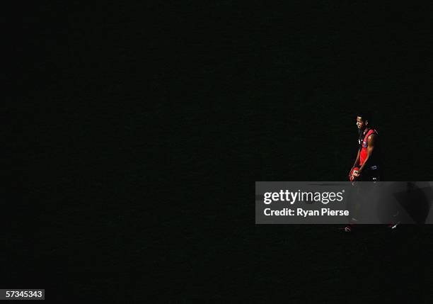 Andrew Lovett of the Bombers in action during the round three AFL match between the Essendon Bombers and the Western Bulldogs at the Telstra Dome...