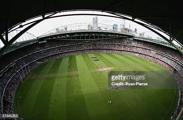 General view of the Telstra Dome during the round three AFL match between the Essendon Bombers and the Western Bulldogs at the Telstra Dome April 16,...