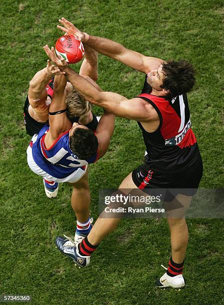 Dean Solomon of the Bombers in action during the round three AFL match between the Essendon Bombers and the Western Bulldogs at the Telstra Dome...