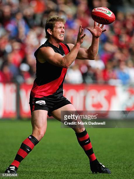 Jason Johnson for the Bombers in action during the round three AFL match between the Essendon Bombers and the Western Bulldogs at the Telstra Dome...