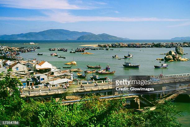 fishing boats in nha trang, vietnam - nha trang stock pictures, royalty-free photos & images