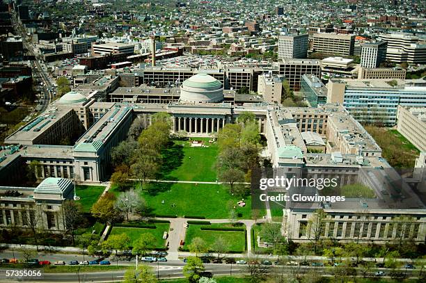 aerial view of the mass. institute of technology, cambridge, ma - cambridge aerial stock pictures, royalty-free photos & images