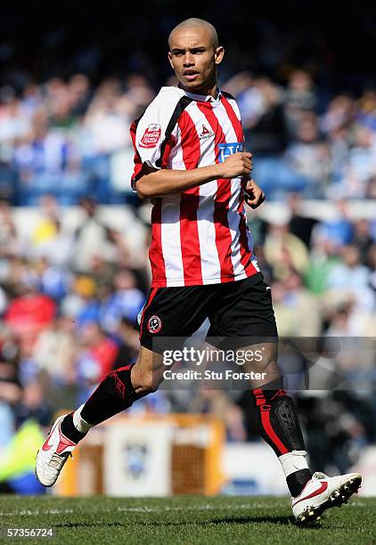 Danny Webber of Sheffield United in action during the Coca Cola Championship match between Cardiff City and Sheffield United at Ninian Park on April...