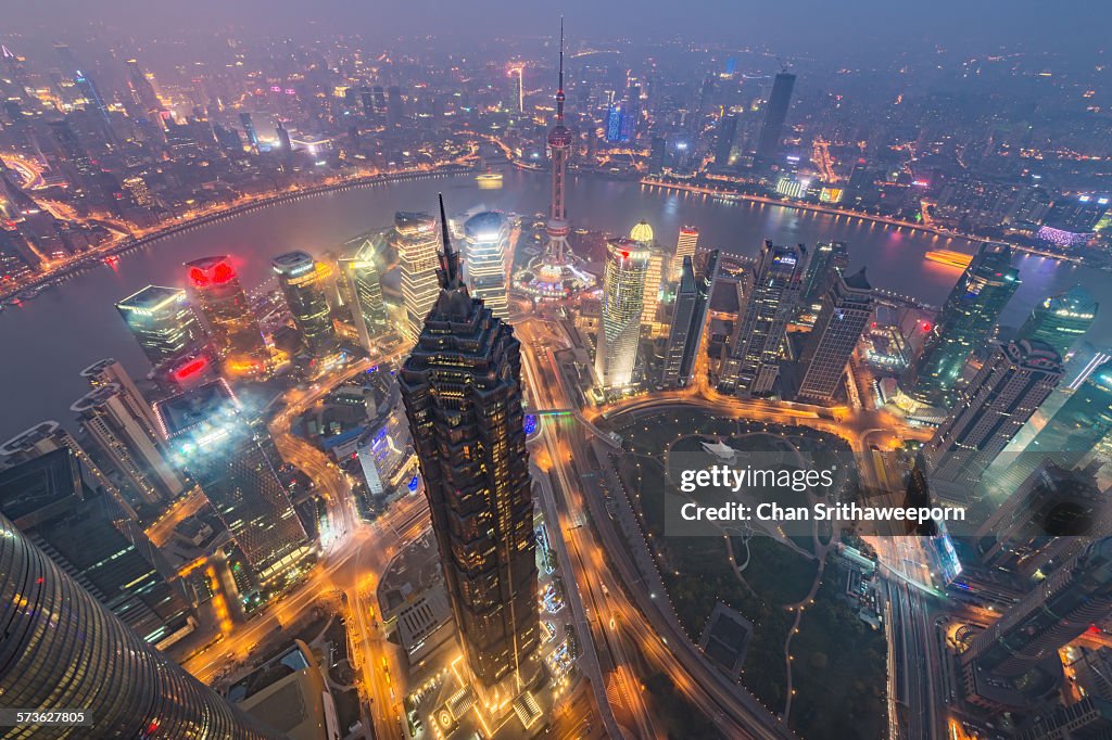 Top view of Shanghai