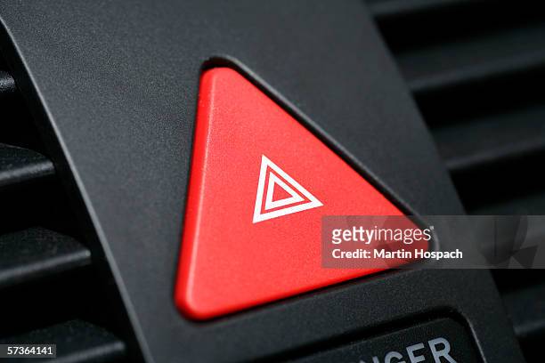 push button on car dashboard for hazard lights - tastierino numerico foto e immagini stock