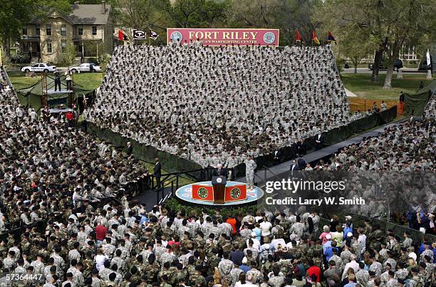Military Rally 21 Cheney Addresses Troop Rally At Fort Riley Stock Photos, High-Res ...