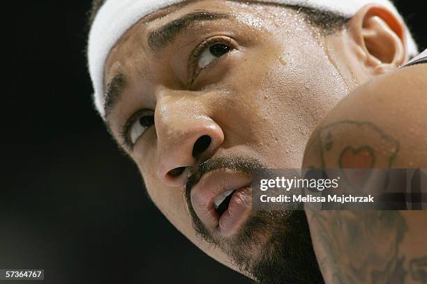 Eddie Griffin of the Minnesota Timberwolves looks on during the game against the Golden State Warriors on April 2, 2006 at the Target Center in...