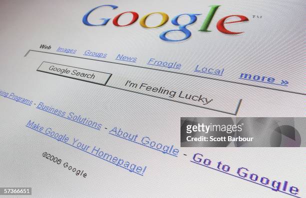 In this photo illustration the logo and search page of the multi-facetted internet giant Google is displayed on a computer screen on April 13, 2006...