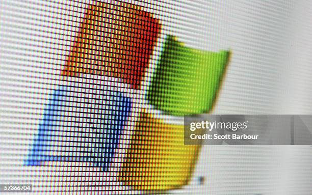 In this photo illustration the logo of the multi-facetted internet giant Microsoft is displayed on a computer screen on April 13, 2006 in London,...