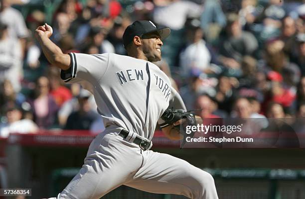 Pitcher Mariano Rivera of the New York Yankees winds back to pitch during the game against the Los Angeles Angels of Anaheim on April 9, 2006 at...