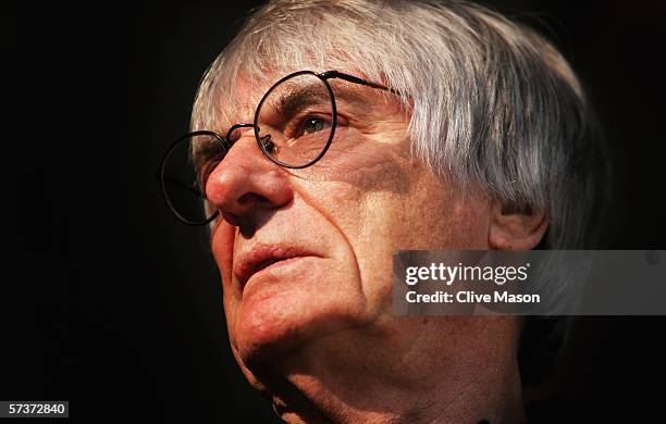 Bernie Ecclestone in the paddock prior to the San Marino Formula One Grand Prix at the San Marino Circuit on April 20 in Imola, Italy.