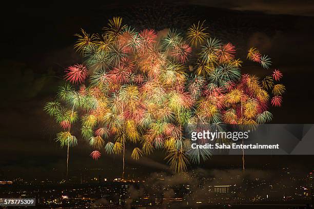 beautiful japanese fireworks from nagaoka - 長岡市 個照片及圖片檔