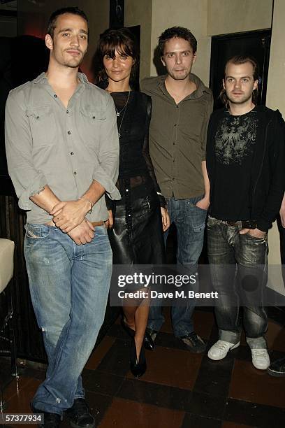 Grand Avenue members Rasmus Walter Hansen, Marc and Jelder and model Helena Christensen attend the private VIP party thrown by Christensen...