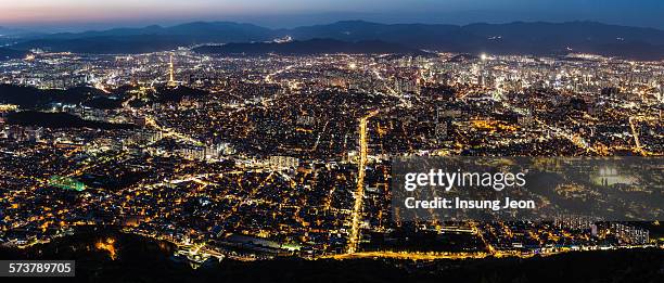 daegu city at night - daegu bildbanksfoton och bilder