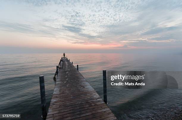 bathing pier in öland, sweden - mats rots stockfoto's en -beelden