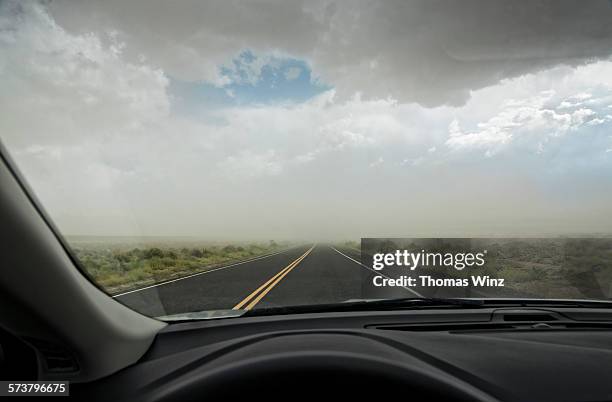 approaching dust storm - car dashboard windscreen stock pictures, royalty-free photos & images