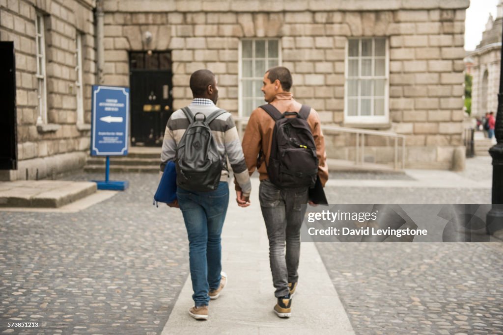 Handsome gay couple on Campus