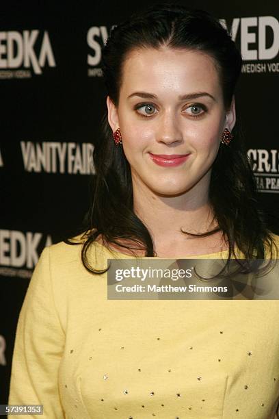 Actress Katy Perry attends the Vanity Fair 2006 Svedka Erotica Reading Series at club Shag on April 20, 2006 in Hollywood, California.