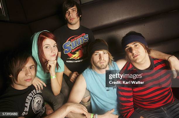Josh, Hayley, Hunter, Jeremy and Zac of Paramore are seen at the Warped Tour 2006 Press Night and Party at Plush at the Key Club on April 20, 2006 in...