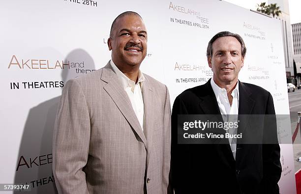 Ken Lombard , president of Starbucks Entertainment and Howard Schultz, Chairman of Starbucks, attend the Los Angeles premiere of the Lionsgate film...