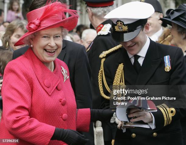 Queen Elizabeth II undertakes a walkabout in Windsor Town Centre to meet the crowds who have gathered to celebrate the Queen's 80th Birthday on April...