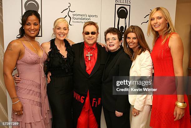 Boxer Laila Ali, actress Sharon Stone, Sir Elton John, tennis great Billie Jean King, First Lady of California Maria Shriver and tennis player Maria...