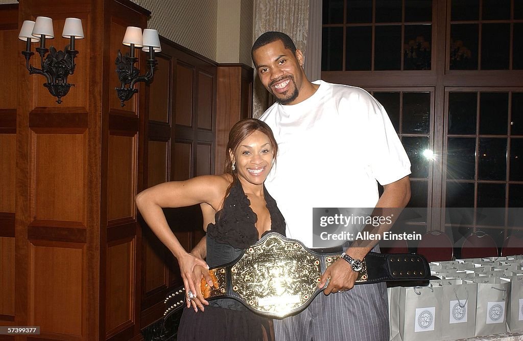 Rasheed Wallace of the Detroit Pistons and his wife Fatima model one ...