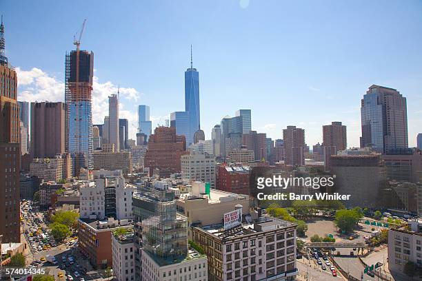 rooftops and office towers of lower manhattan, nyc - barry crane stock pictures, royalty-free photos & images