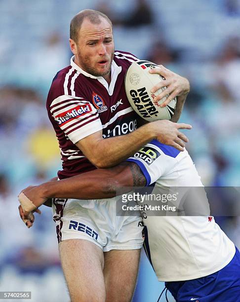 Steven Bell of the Sea Eagles in action during the round seven NRL match between the Bulldogs and the Manly-Warringah Sea Eagles at Telstra Stadium...