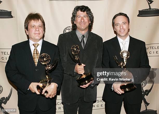 Composers Jack Allocco , David Kurtz and Musical Supervisor Mike Dobson accept the award for Outstanding Achievement in Music Directing and...